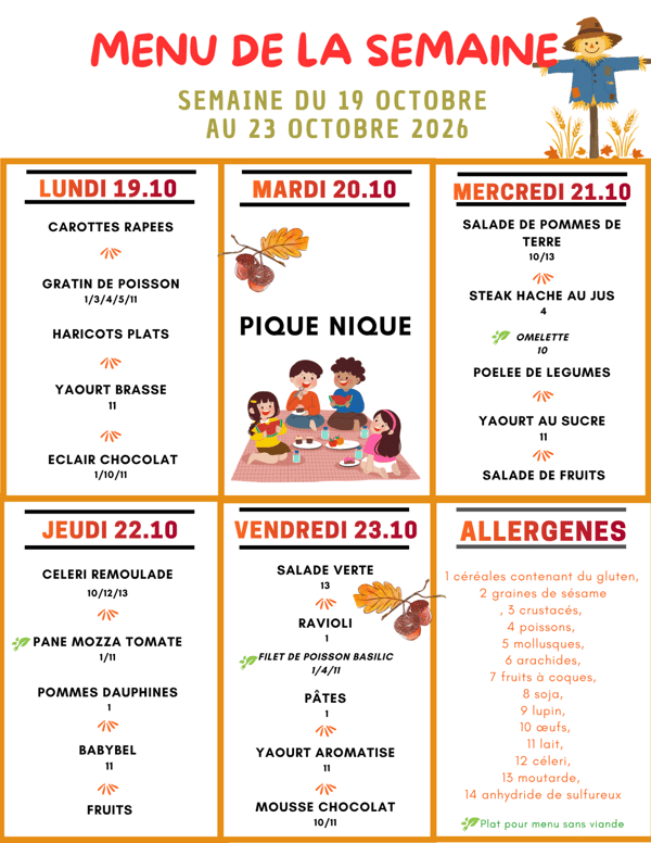 menu semaine 1 automne 2026