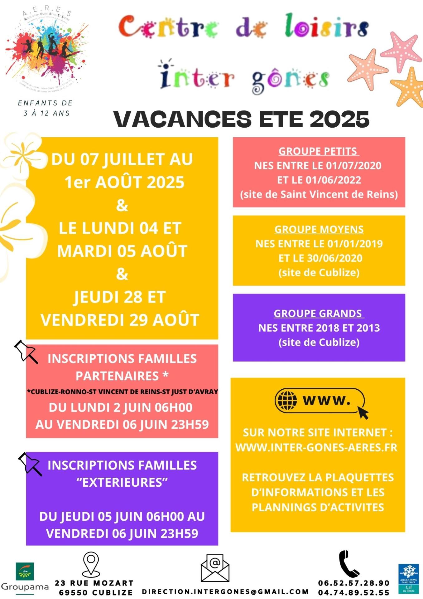 Vacances ETE 2025