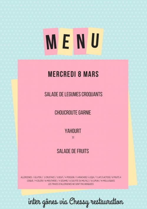 Mercredi 8 mars